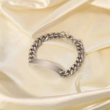 Youthway Stainless Steel Bracelet Cuban Link Chain Titanium Strip