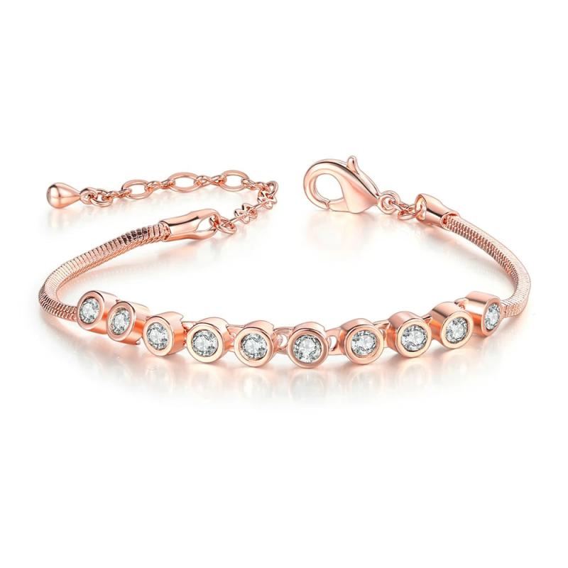 Multicolour Ball Rose Bracelet with Austrian Crystals