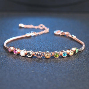 Multicolour Ball Rose Bracelet with Austrian Crystals