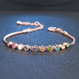 Multicolour Ball Rose Bracelet with Austrian Crystals