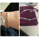 Multicolour Ball Rose Bracelet with Austrian Crystals