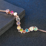 Multicolour Ball Rose Bracelet with Austrian Crystals