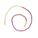 Colorful CZ Tennis Bracelet Turquoises Stone Paved Hand Jewelry