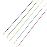 Colorful CZ Tennis Bracelet Turquoises Stone Paved Hand Jewelry