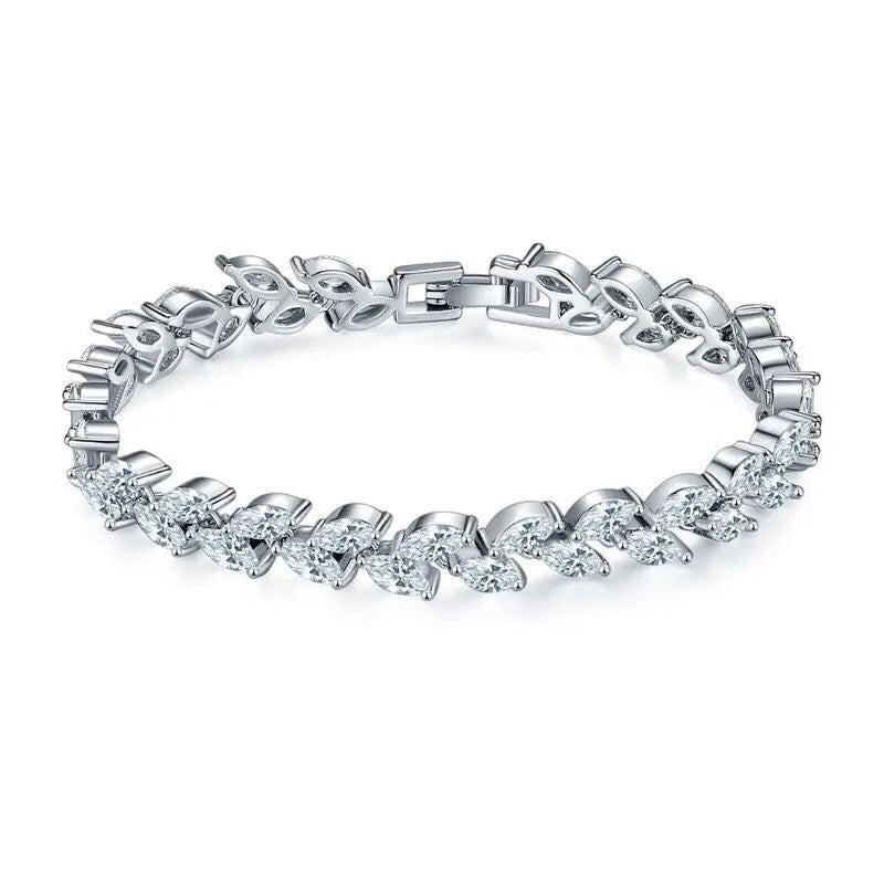 CZ Stone Bracelet For Women - White/Rose
