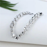 CZ Stone Bracelet For Women - White/Rose