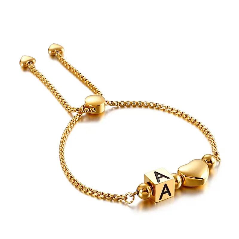 Initial Letter Bracelet Heart Chain Bracelet Wedding Engagement Wristband