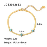 Youthway Green Stone Snake Chain Bracelet 18K Charm Jewelry
