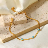 Youthway Green Stone Snake Chain Bracelet 18K Charm Jewelry