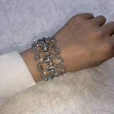 Rhinestone Crystal Bracelet for Women Round Bridal Wedding Accessories