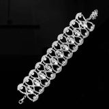 Rhinestone Crystal Bracelet for Women Round Bridal Wedding Accessories