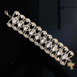 Rhinestone Crystal Bracelet for Women Round Bridal Wedding Accessories
