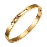 Stainless Steel Crystal Cuff Bracelet for Women