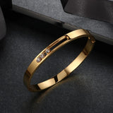 Stainless Steel Crystal Cuff Bracelet for Women