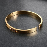 Stainless Steel Crystal Cuff Bracelet for Women