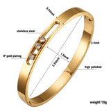 Stainless Steel Crystal Cuff Bracelet for Women