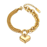 Bohemia Heart Charm Bracelet Big Chain B21068