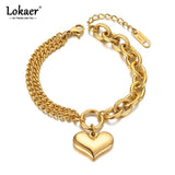 Bohemia Heart Charm Bracelet Big Chain B21068
