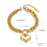Bohemia Heart Charm Bracelet Big Chain B21068