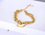 Bohemia Heart Charm Bracelet Big Chain B21068