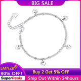 Tibetan Silver Heart Charms Bracelet for Women Romantic Birthday Wedding Gift