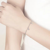 Tibetan Silver Heart Charms Bracelet for Women Romantic Birthday Wedding Gift