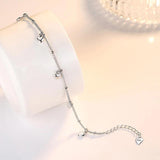 Tibetan Silver Heart Charms Bracelet for Women Romantic Birthday Wedding Gift