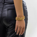 Chunky Chain Bracelet Heavy Metal Charms Bangles Women Jewelry