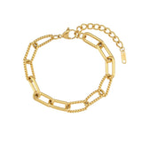 Vintage Twisted Chain Bracelet 18K Plated Stainless Steel Party Jewelry