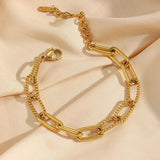 Vintage Twisted Chain Bracelet 18K Plated Stainless Steel Party Jewelry