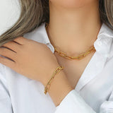 Vintage Twisted Chain Bracelet 18K Plated Stainless Steel Party Jewelry