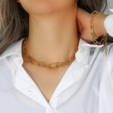 Vintage Twisted Chain Bracelet 18K Plated Stainless Steel Party Jewelry