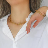 Vintage Twisted Chain Bracelet 18K Plated Stainless Steel Party Jewelry