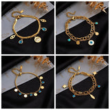 316L Stainless Steel Bracelet for Women Smile Face Heart Shape Butterfly Female