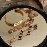 Stainless Steel Chain Bracelet Women Cuff Crystal Snake Bague Jewelry