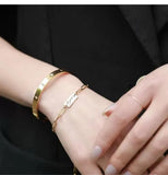 Stainless Steel Chain Bracelet Women Cuff Crystal Snake Bague Jewelry