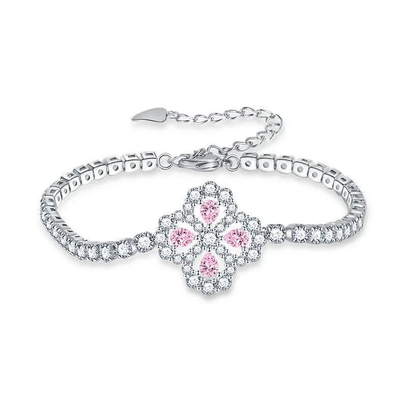 Multicolor Four-Leaf CZ Bracelet for Women Wedding Jewelry