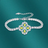 Multicolor Four-Leaf CZ Bracelet for Women Wedding Jewelry