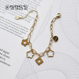 Daisy Chain Bracelet Stainless Steel 18k Plated Jewelry