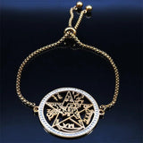Witchcraft Sigil Crystal Steel Bracelet Women Jewelry