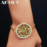 Witchcraft Sigil Crystal Steel Bracelet Women Jewelry