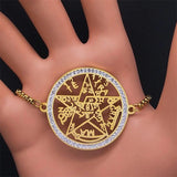 Witchcraft Sigil Crystal Steel Bracelet Women Jewelry