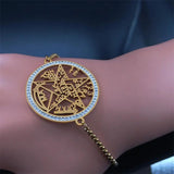 Witchcraft Sigil Crystal Steel Bracelet Women Jewelry