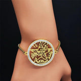 Witchcraft Sigil Crystal Steel Bracelet Women Jewelry