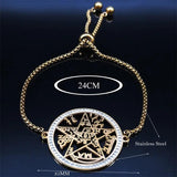 Witchcraft Sigil Crystal Steel Bracelet Women Jewelry