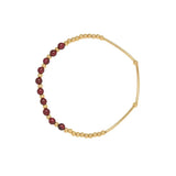 Red Garnet Ball Bend Bracelet Stainless Steel Jewelry