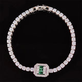 Zircon Bracelet Silver Bangle for Women Men Wedding