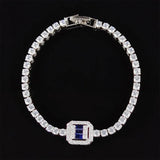 Zircon Bracelet Silver Bangle for Women Men Wedding