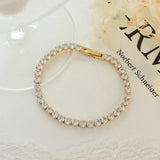 Zircon Tennis Pave Stainless Steel Bracelet for Women