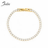 Zircon Tennis Pave Stainless Steel Bracelet for Women